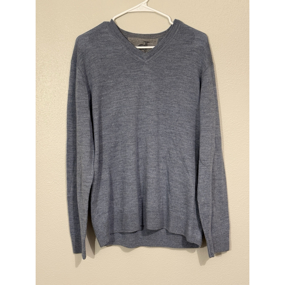 Raffi Light Blue 100% Extra Fine Merino Wool Bronson Sweater New Size L